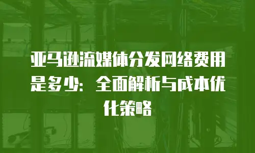 亚马逊流媒体分发网络费用是多少：全面解析与成本优化策略