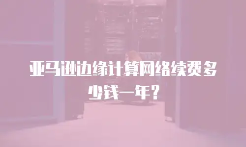 亚马逊边缘计算网络续费多少钱一年？