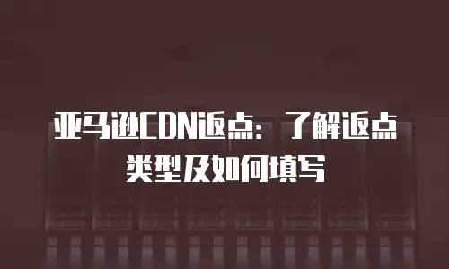 亚马逊CDN返点：了解返点类型及如何填写