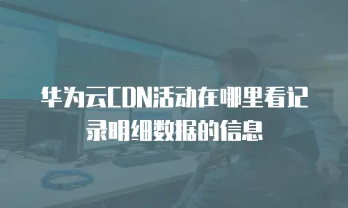 华为云CDN活动在哪里看记录明细数据的信息
