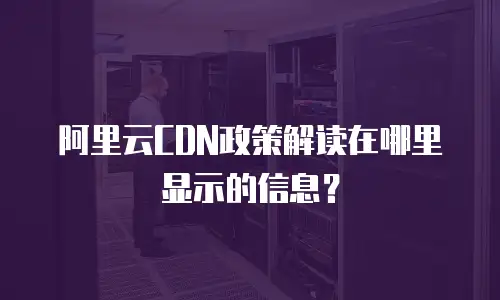 阿里云CDN政策解读在哪里显示的信息？