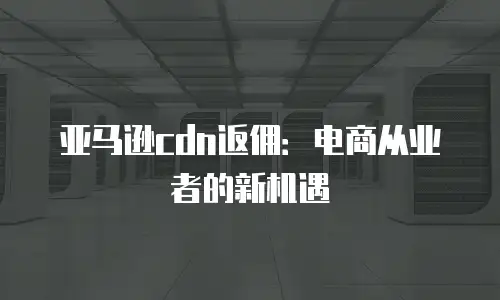 亚马逊cdn返佣：电商从业者的新机遇
