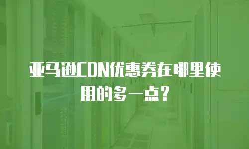 亚马逊CDN优惠券在哪里使用的多一点？