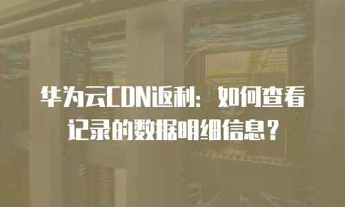 华为云CDN返利：如何查看记录的数据明细信息？
