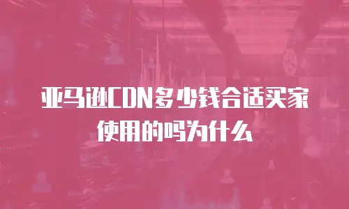 亚马逊CDN多少钱合适买家使用的吗为什么