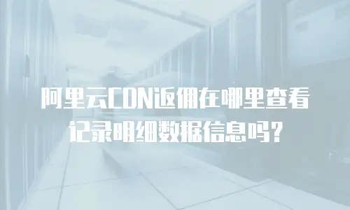 阿里云CDN返佣在哪里查看记录明细数据信息吗？