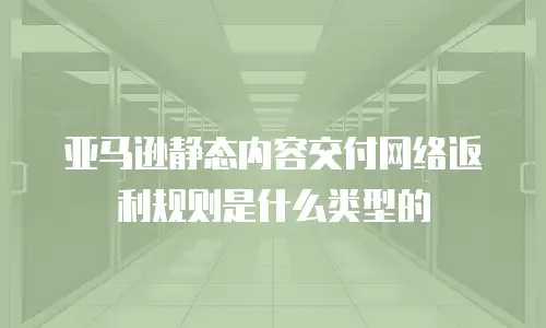 亚马逊静态内容交付网络返利规则是什么类型的