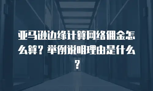 亚马逊边缘计算网络佣金怎么算？举例说明理由是什么？