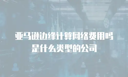 亚马逊边缘计算网络费用吗是什么类型的公司