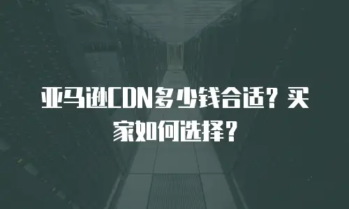 亚马逊CDN多少钱合适？买家如何选择？