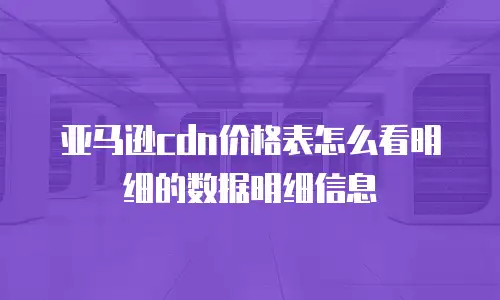 亚马逊cdn价格表怎么看明细的数据明细信息