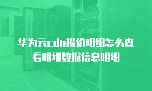 华为云cdn报价明细怎么查看明细数据信息明细