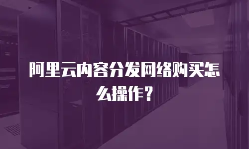 阿里云内容分发网络购买怎么操作？