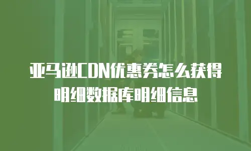 亚马逊CDN优惠券怎么获得明细数据库明细信息