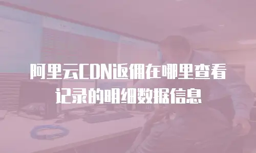 阿里云CDN返佣在哪里查看记录的明细数据信息