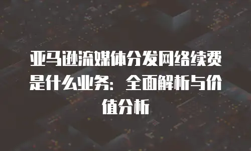 亚马逊流媒体分发网络续费是什么业务：全面解析与价值分析