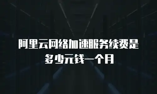 阿里云网络加速服务续费是多少元钱一个月