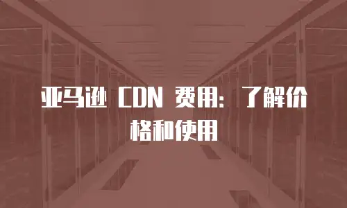 亚马逊 CDN 费用：了解价格和使用