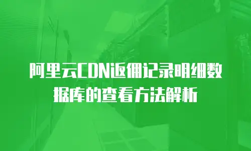 阿里云CDN返佣记录明细数据库的查看方法解析