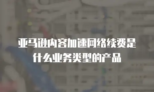 亚马逊内容加速网络续费是什么业务类型的产品