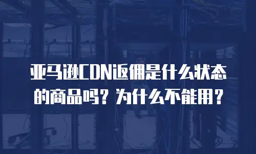 亚马逊CDN返佣是什么状态的商品吗？为什么不能用？