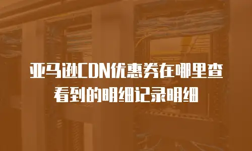 亚马逊CDN优惠券在哪里查看到的明细记录明细
