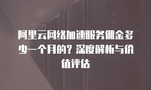 阿里云网络加速服务佣金多少一个月的？深度解析与价值评估
