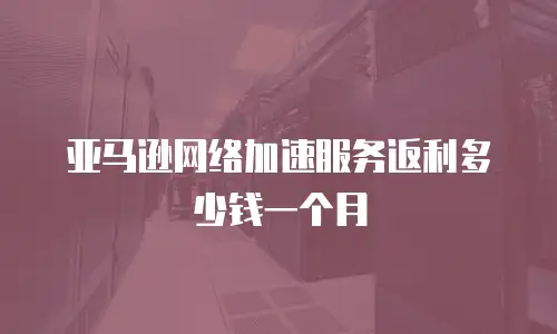 亚马逊网络加速服务返利多少钱一个月