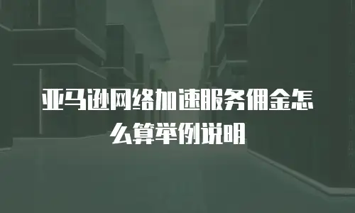 亚马逊网络加速服务佣金怎么算举例说明