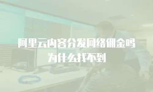 阿里云内容分发网络佣金吗为什么找不到
