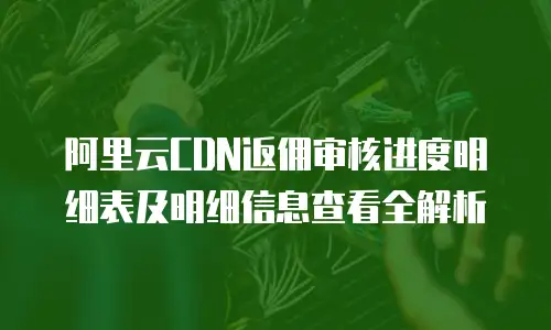阿里云CDN返佣审核进度明细表及明细信息查看全解析