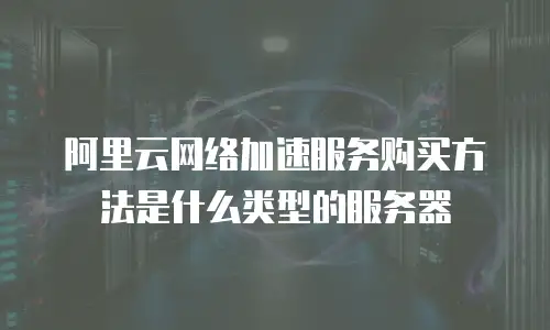 阿里云网络加速服务购买方法是什么类型的服务器