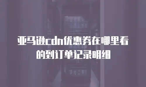亚马逊cdn优惠券在哪里看的到订单记录明细