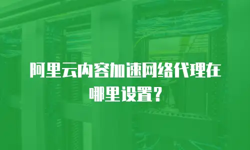 阿里云内容加速网络代理在哪里设置？