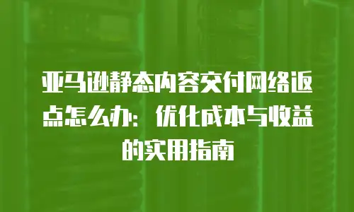 亚马逊静态内容交付网络返点怎么办：优化成本与收益的实用指南