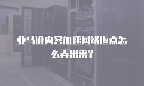 亚马逊内容加速网络返点怎么弄出来？