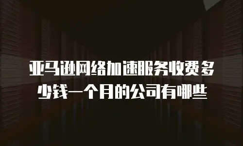 亚马逊网络加速服务收费多少钱一个月的公司有哪些
