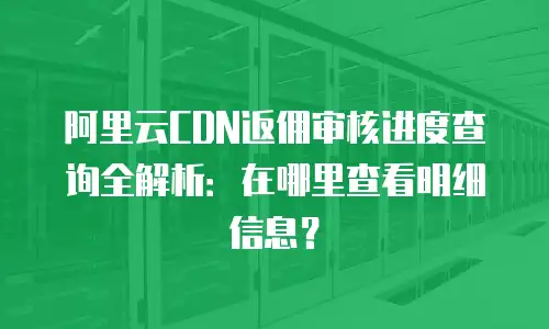 阿里云CDN返佣审核进度查询全解析：在哪里查看明细信息？