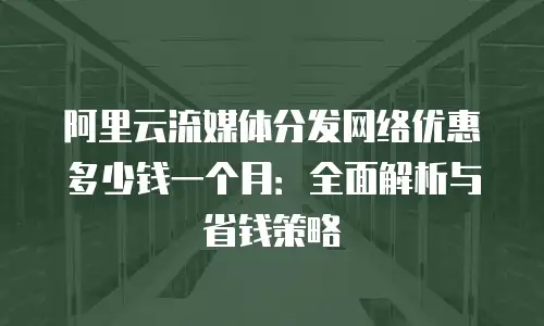 阿里云流媒体分发网络优惠多少钱一个月：全面解析与省钱策略