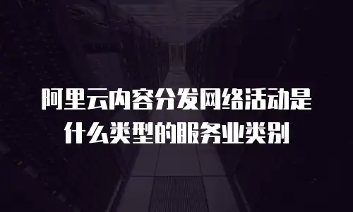 阿里云内容分发网络活动是什么类型的服务业类别