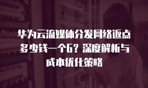 华为云流媒体分发网络返点多少钱一个G？深度解析与成本优化策略