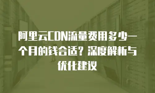 阿里云CDN流量费用多少一个月的钱合适？深度解析与优化建议