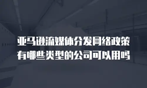 亚马逊流媒体分发网络政策有哪些类型的公司可以用吗