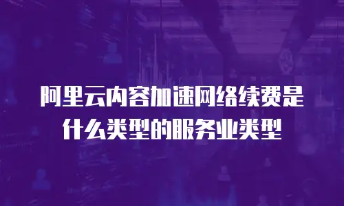 阿里云内容加速网络续费是什么类型的服务业类型