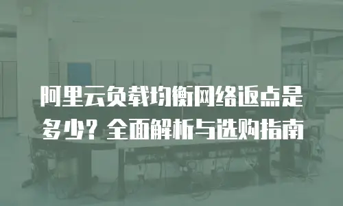 阿里云负载均衡网络返点是多少？全面解析与选购指南