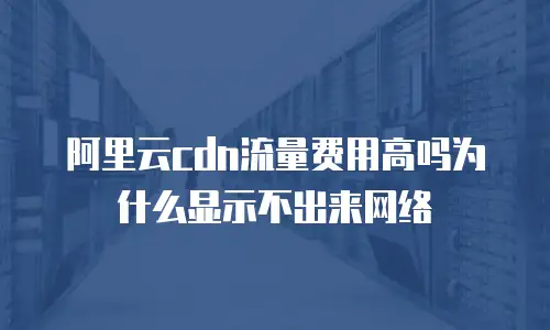 阿里云cdn流量费用高吗为什么显示不出来网络