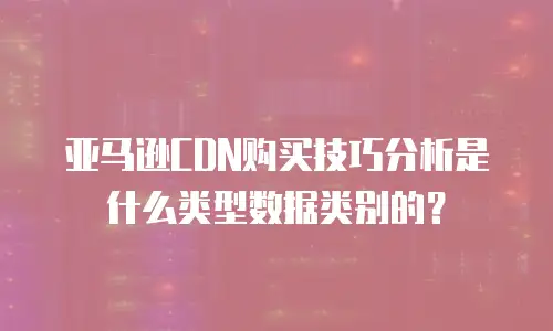 亚马逊CDN购买技巧分析是什么类型数据类别的？