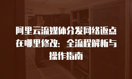 阿里云流媒体分发网络返点在哪里修改：全流程解析与操作指南
