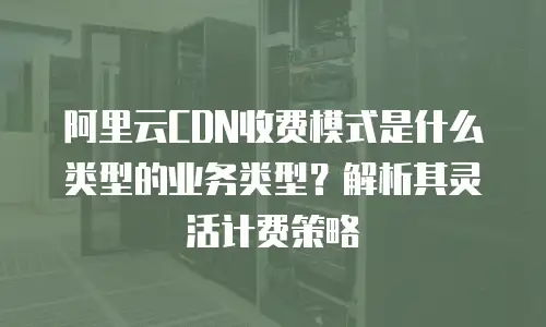 阿里云CDN收费模式是什么类型的业务类型？解析其灵活计费策略
