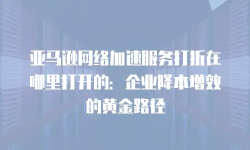 亚马逊网络加速服务打折在哪里打开的：企业降本增效的黄金路径